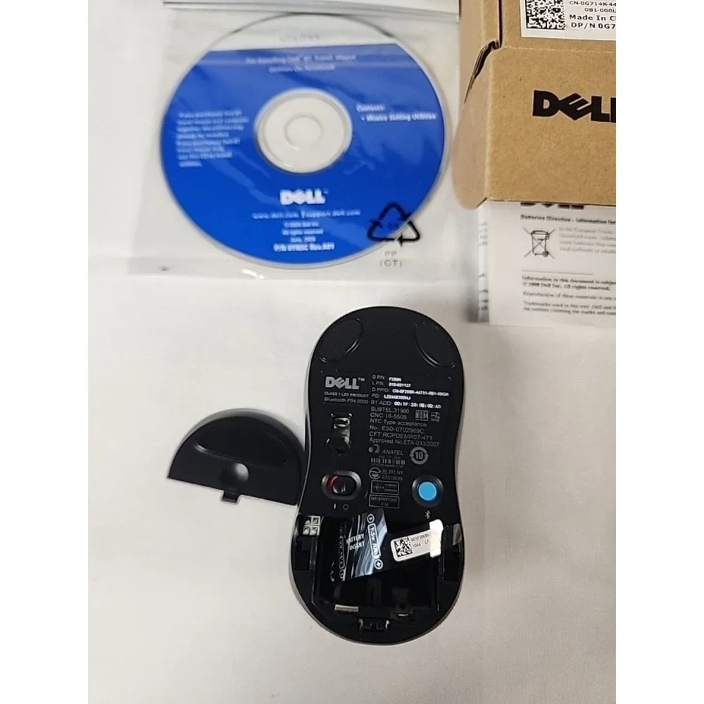 Dell BT Travel Mouse PU705 Wireless Bluetooth Mouse Black NIB F299K New